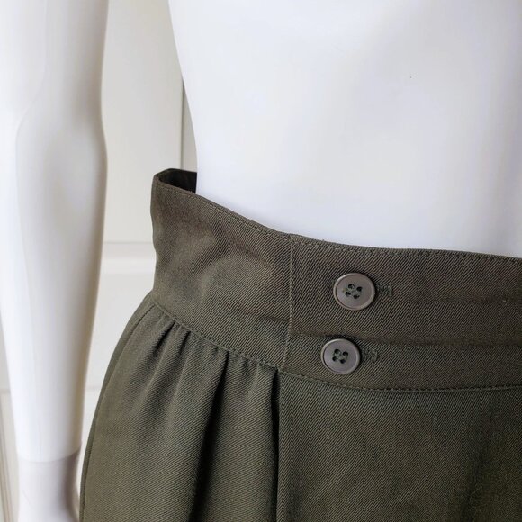 Christian Dior Separates Dark Green 100% Wool Midi Skirt Size 6 - Picture 9 of 9